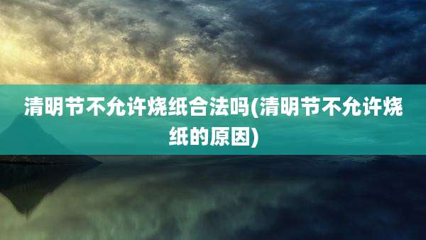 清明节不允许烧纸合法吗(清明节不允许烧纸的原因)