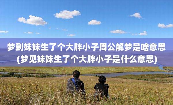 梦到妹妹生了个大胖小子周公解梦是啥意思(梦见妹妹生了个大胖小子是什么意思)