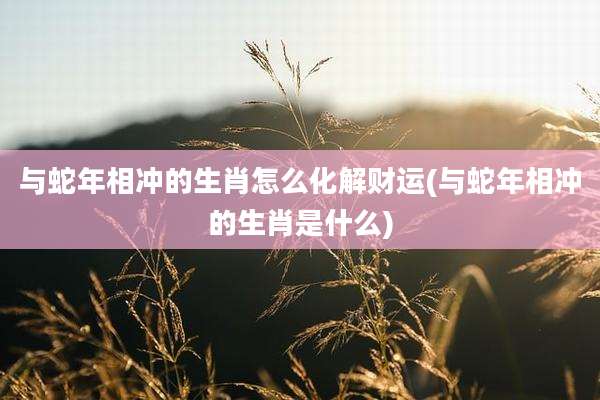 与蛇年相冲的生肖怎么化解财运(与蛇年相冲的生肖是什么)