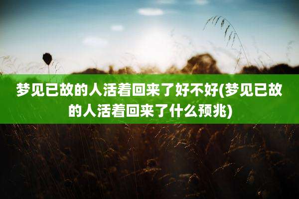 梦见已故的人活着回来了好不好(梦见已故的人活着回来了什么预兆)