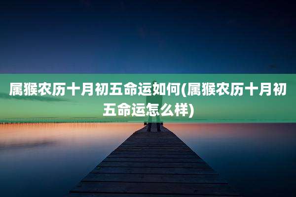 属猴农历十月初五命运如何(属猴农历十月初五命运怎么样)