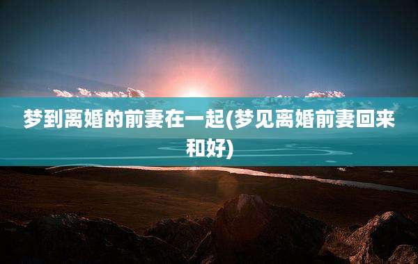 梦到离婚的前妻在一起(梦见离婚前妻回来和好)