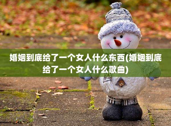 婚姻到底给了一个女人什么东西(婚姻到底给了一个女人什么歌曲)