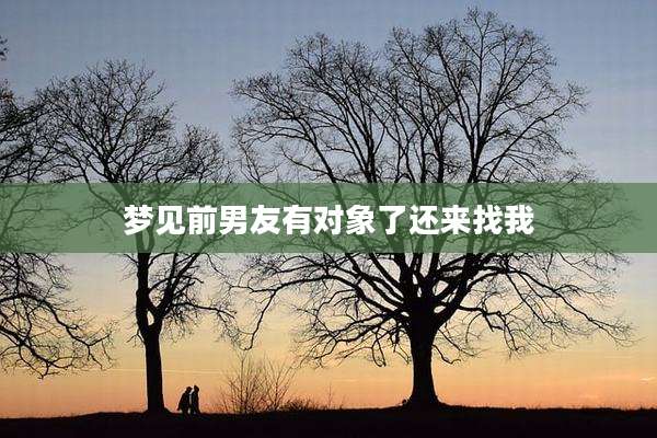 梦见前男友有对象了还来找我