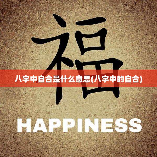 八字中自合是什么意思(八字中的自合)
