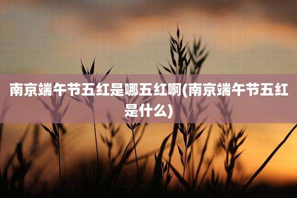 南京端午节五红是哪五红啊(南京端午节五红是什么)