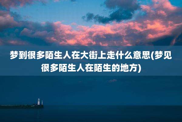 梦到很多陌生人在大街上走什么意思(梦见很多陌生人在陌生的地方)