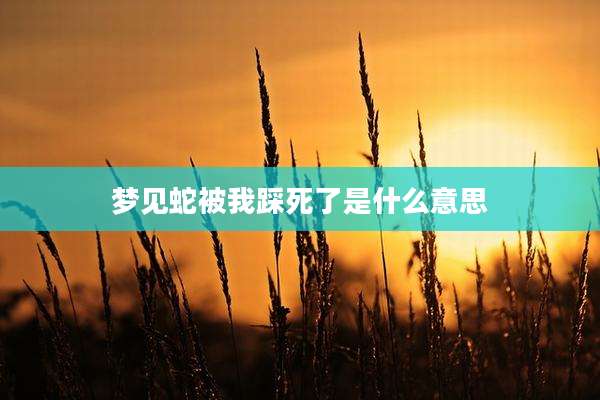 梦见蛇被我踩死了是什么意思