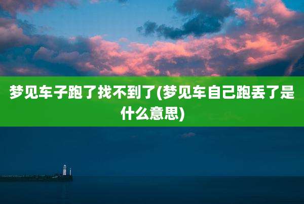 梦见车子跑了找不到了(梦见车自己跑丢了是什么意思)