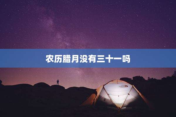 农历腊月没有三十一吗