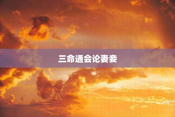三命通会论妻妾