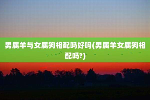 男属羊与女属狗相配吗好吗(男属羊女属狗相配吗?)