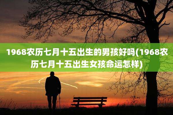 1968农历七月十五出生的男孩好吗(1968农历七月十五出生女孩命运怎样)