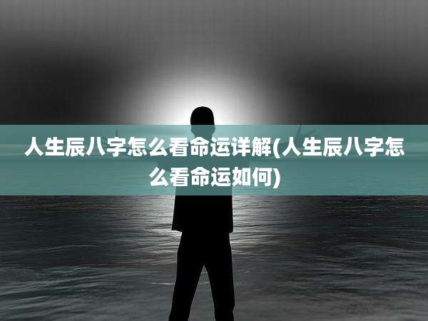 人生辰八字怎么看命运详解(人生辰八字怎么看命运如何)