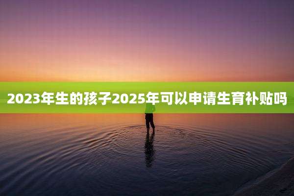 2023年生的孩子2025年可以申请生育补贴吗