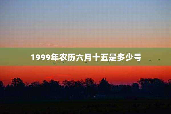 1999年农历六月十五是多少号