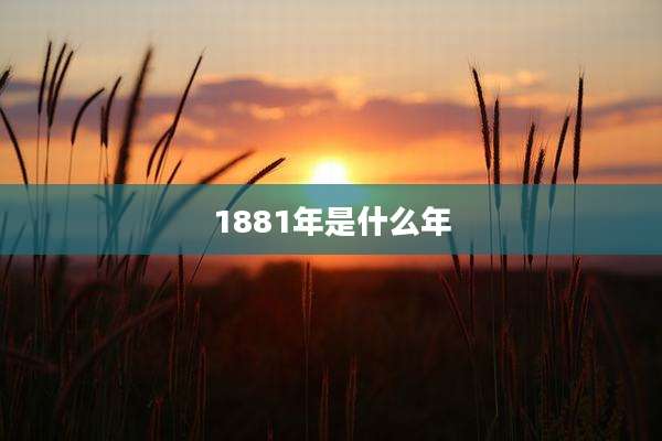 1881年是什么年