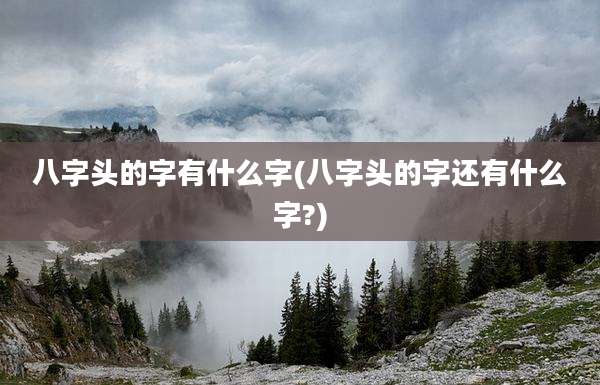 八字头的字有什么字(八字头的字还有什么字?)