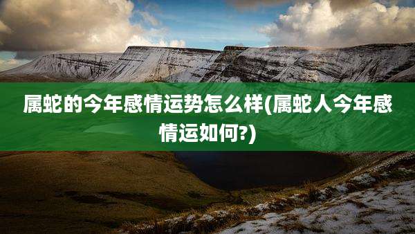 属蛇的今年感情运势怎么样(属蛇人今年感情运如何?)