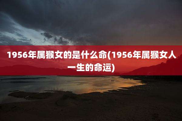 1956年属猴女的是什么命(1956年属猴女人一生的命运)