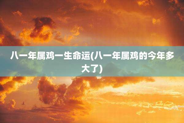 八一年属鸡一生命运(八一年属鸡的今年多大了)