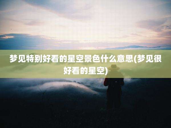 梦见特别好看的星空景色什么意思(梦见很好看的星空)