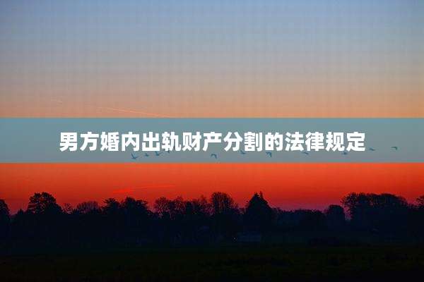 男方婚内出轨财产分割的法律规定