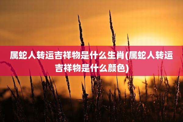 属蛇人转运吉祥物是什么生肖(属蛇人转运吉祥物是什么颜色)
