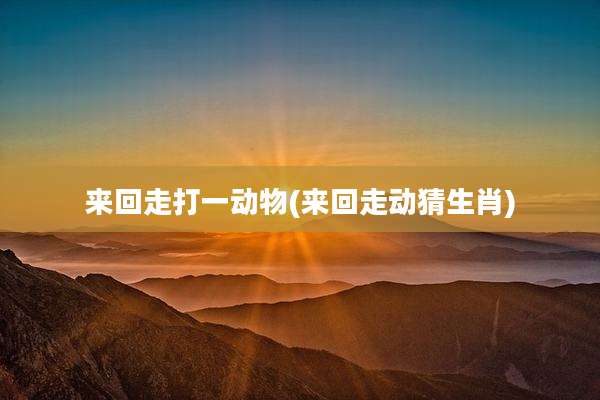 来回走打一动物(来回走动猜生肖)
