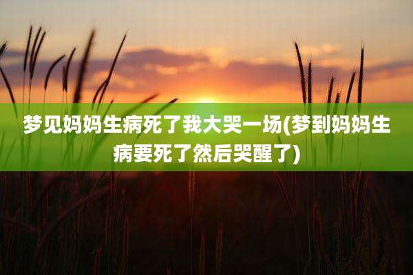梦见妈妈生病死了我大哭一场(梦到妈妈生病要死了然后哭醒了)