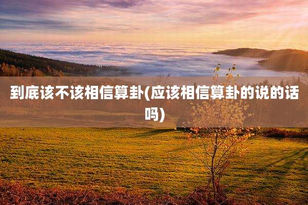 到底该不该相信算卦(应该相信算卦的说的话吗)