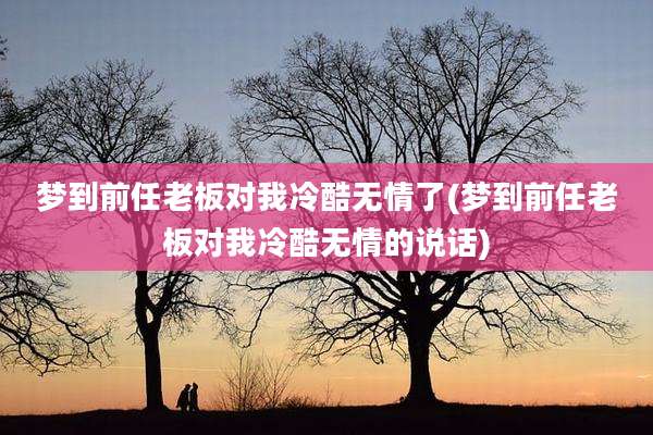 梦到前任老板对我冷酷无情了(梦到前任老板对我冷酷无情的说话)