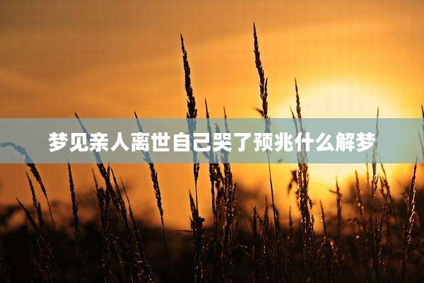 梦见亲人离世自己哭了预兆什么解梦