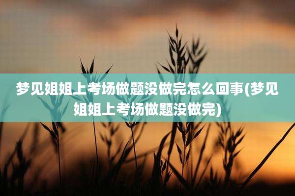 梦见姐姐上考场做题没做完怎么回事(梦见姐姐上考场做题没做完)