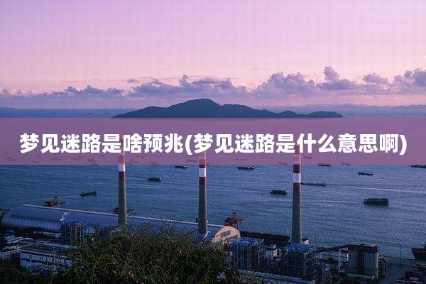 梦见迷路是啥预兆(梦见迷路是什么意思啊)