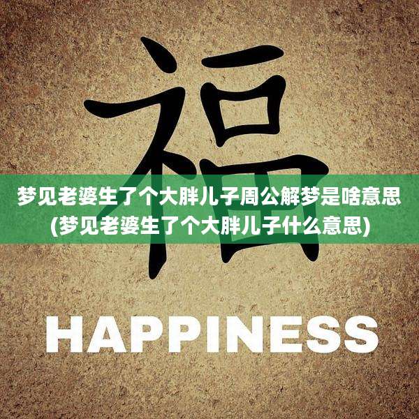 梦见老婆生了个大胖儿子周公解梦是啥意思(梦见老婆生了个大胖儿子什么意思)