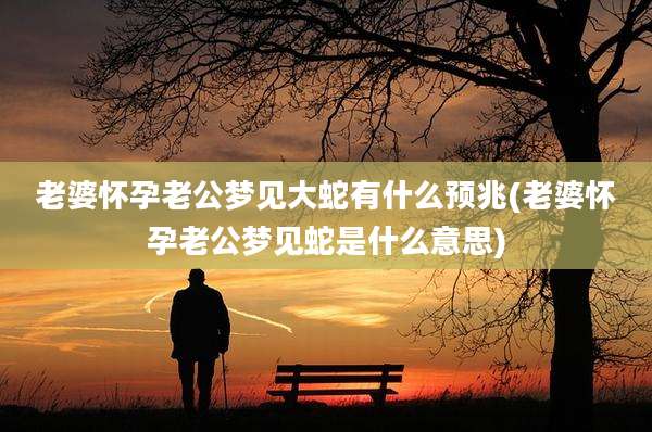 老婆怀孕老公梦见大蛇有什么预兆(老婆怀孕老公梦见蛇是什么意思)