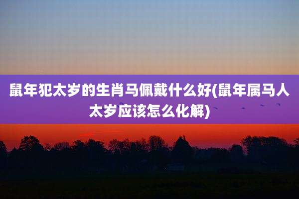 鼠年犯太岁的生肖马佩戴什么好(鼠年属马人太岁应该怎么化解)