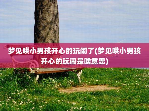梦见哄小男孩开心的玩闹了(梦见哄小男孩开心的玩闹是啥意思)
