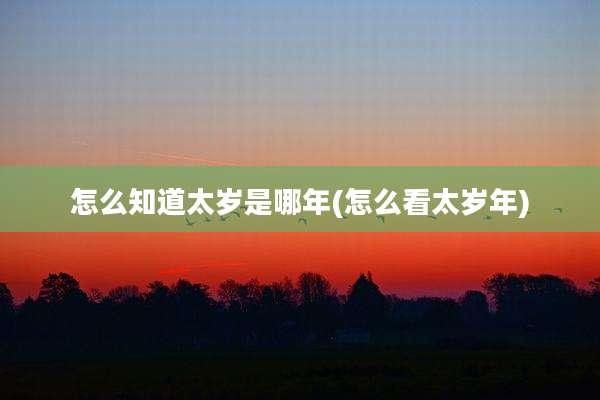 怎么知道太岁是哪年(怎么看太岁年)