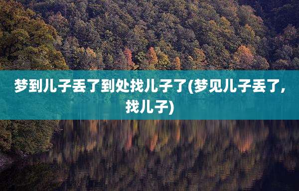 梦到儿子丢了到处找儿子了(梦见儿子丢了,找儿子)