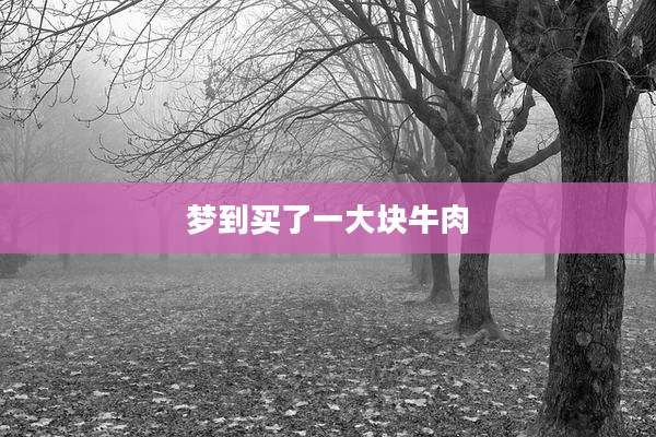 梦到买了一大块牛肉