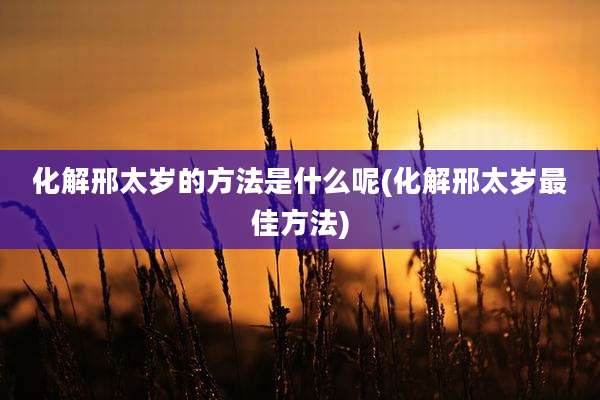 化解邢太岁的方法是什么呢(化解邢太岁最佳方法)