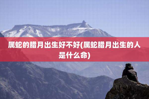 属蛇的腊月出生好不好(属蛇腊月出生的人是什么命)