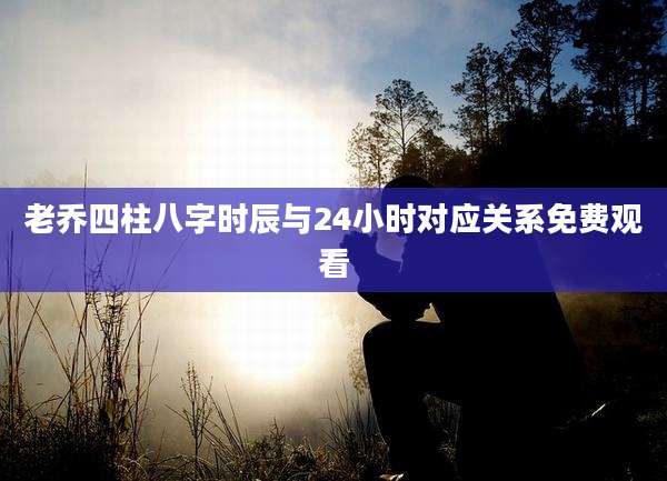 老乔四柱八字时辰与24小时对应关系免费观看