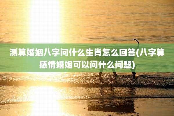 测算婚姻八字问什么生肖怎么回答(八字算感情婚姻可以问什么问题)