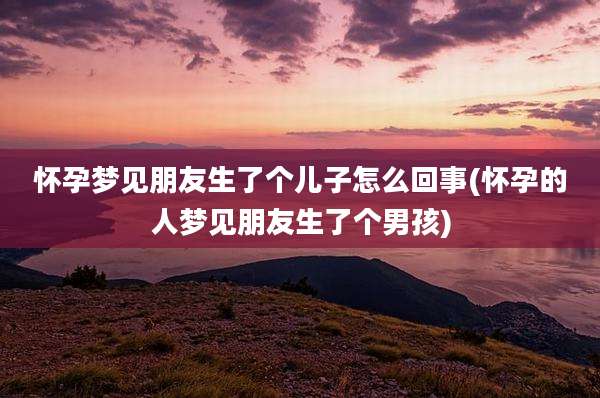 怀孕梦见朋友生了个儿子怎么回事(怀孕的人梦见朋友生了个男孩)
