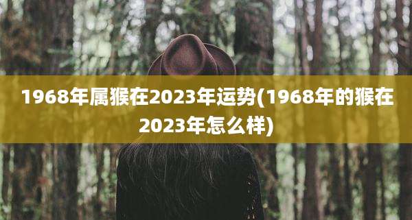 1968年属猴在2023年运势(1968年的猴在2023年怎么样)