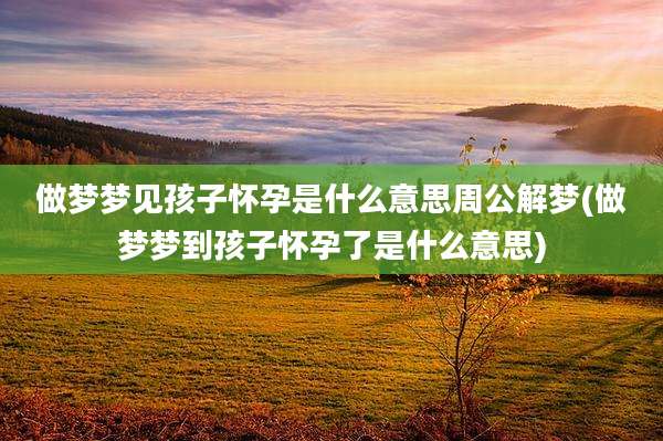做梦梦见孩子怀孕是什么意思周公解梦(做梦梦到孩子怀孕了是什么意思)