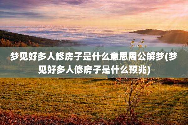 梦见好多人修房子是什么意思周公解梦(梦见好多人修房子是什么预兆)